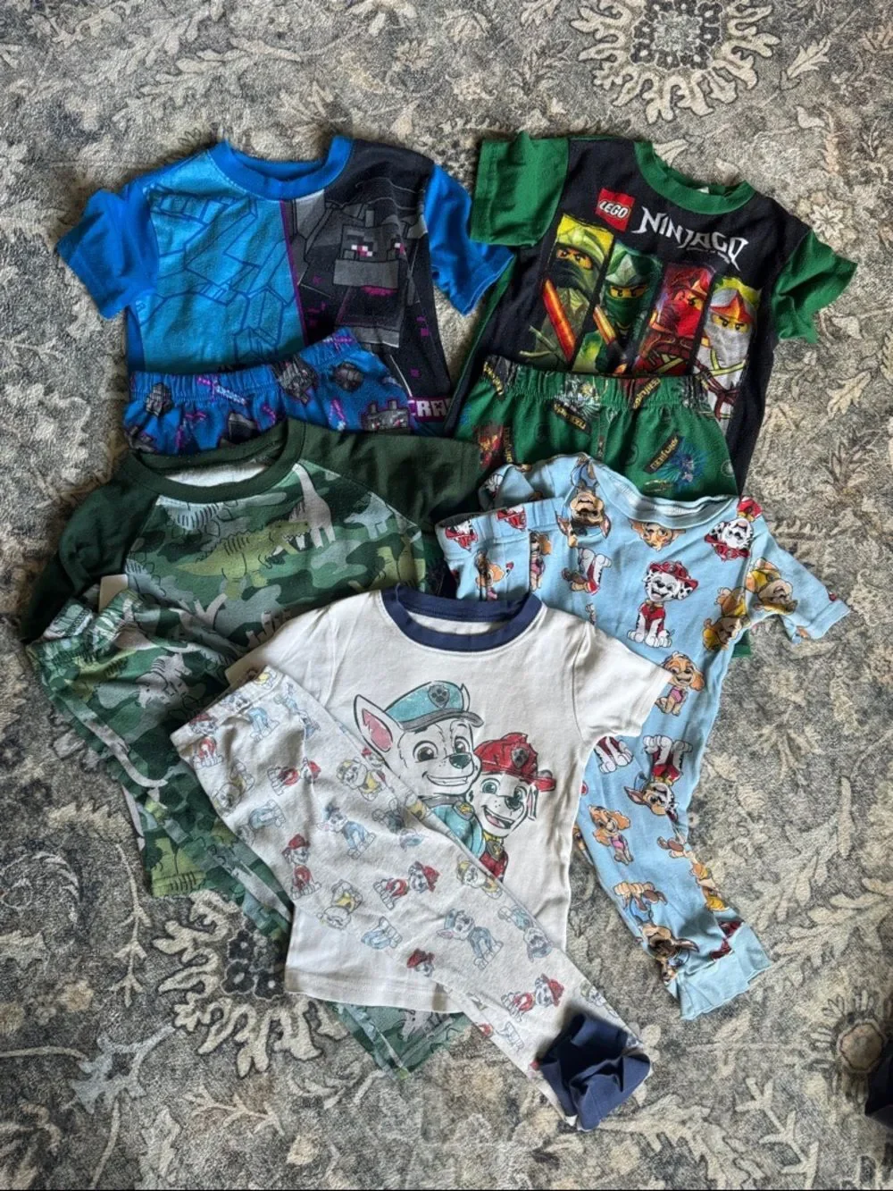 Bundle of 5 Toddler Boys PJ Sets